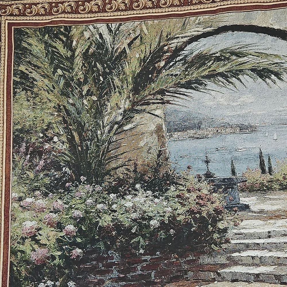 Rose Arch Jacquard-Woven Cotton Wall Tapestry 53